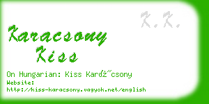 karacsony kiss business card